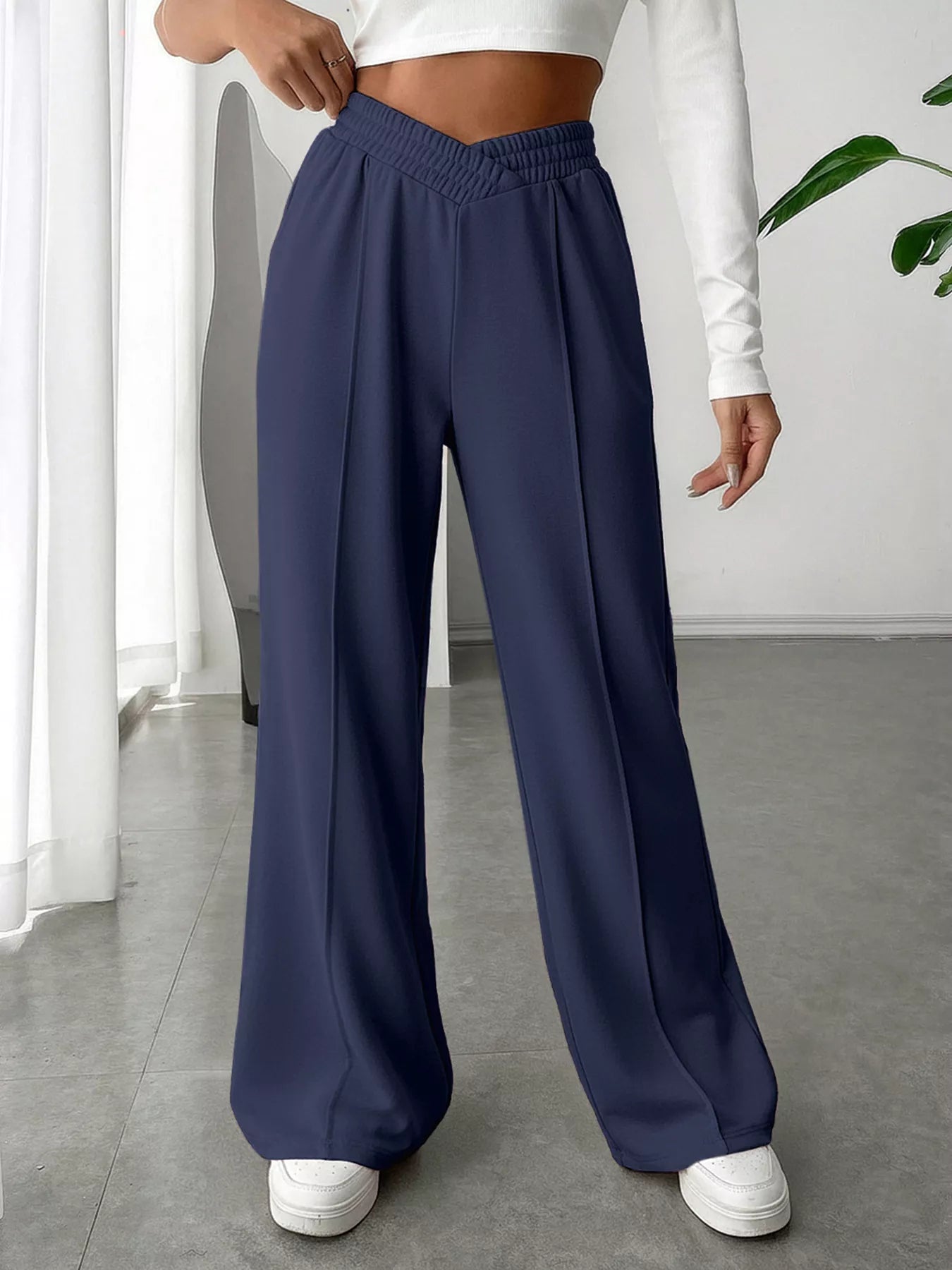Wide Leg High Waist Pants - Girly Tea