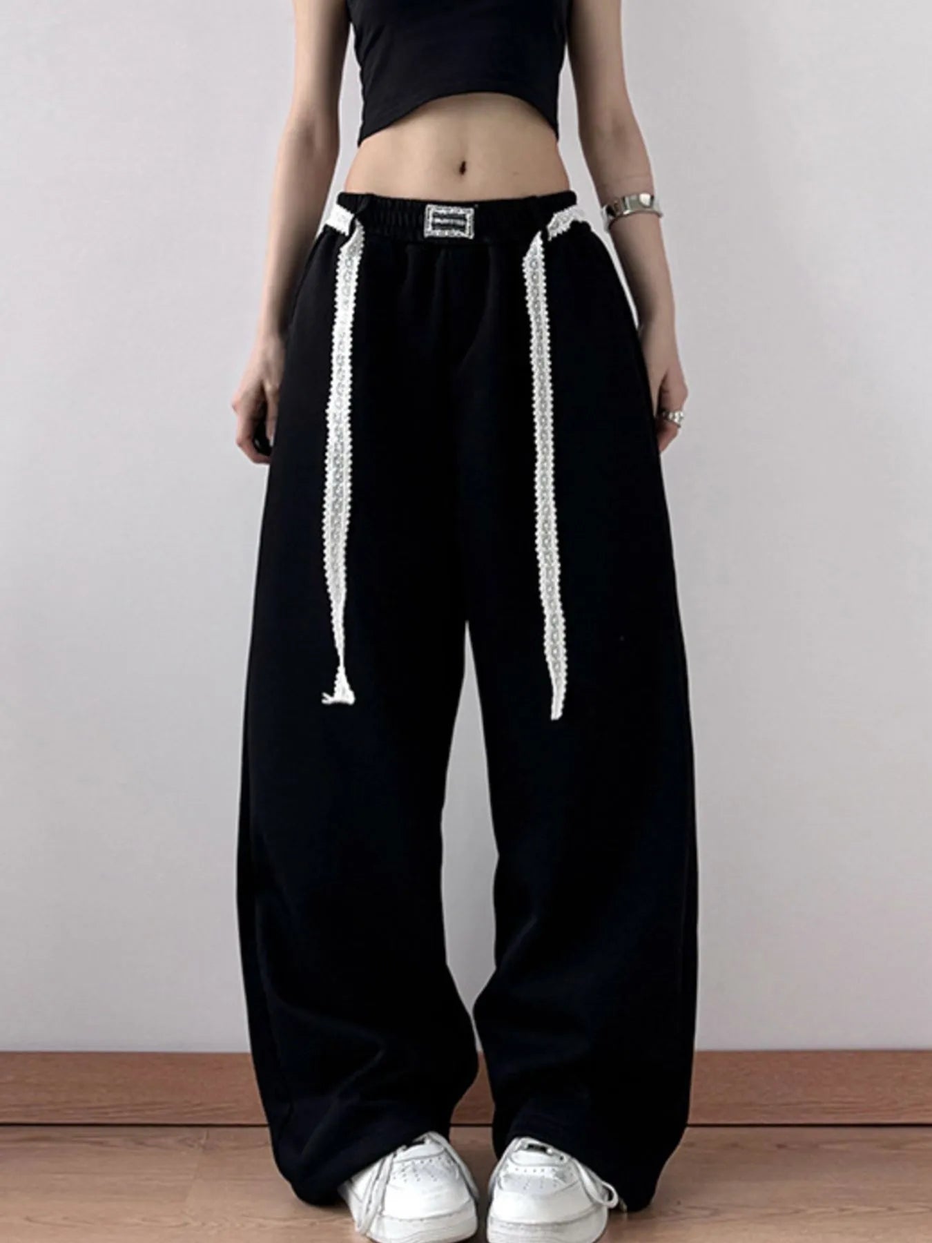 Elastic Waist Wide Leg Pants - Girly Tea