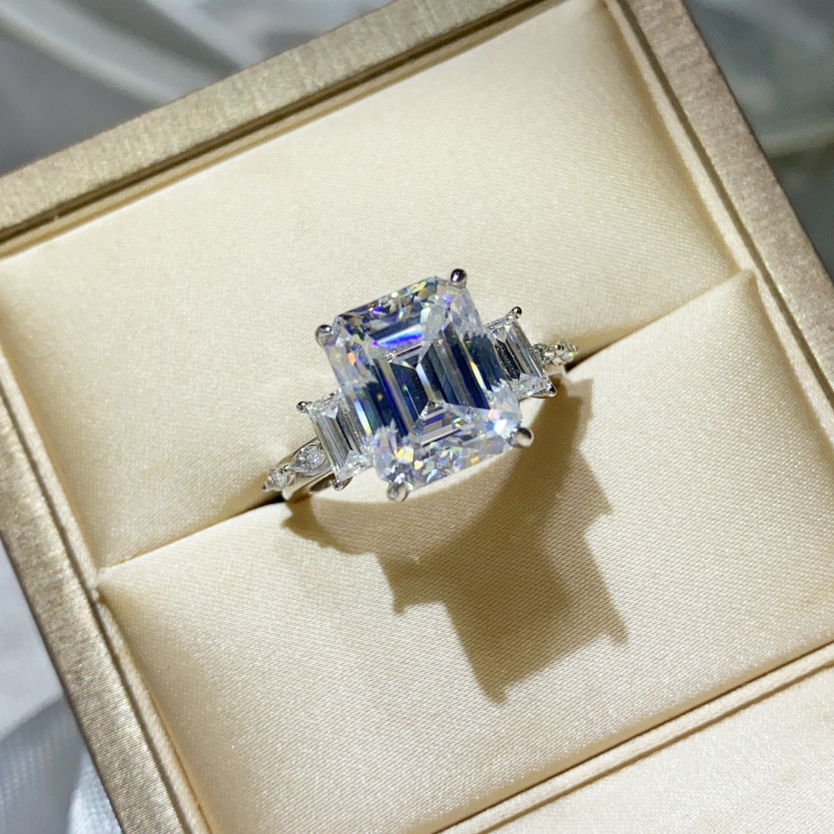 5 Carat Moissanite 925 Sterling Silver Ring - Girly Tea