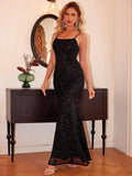 Sequin Square Neck Maxi Cami Dress - Girly Tea