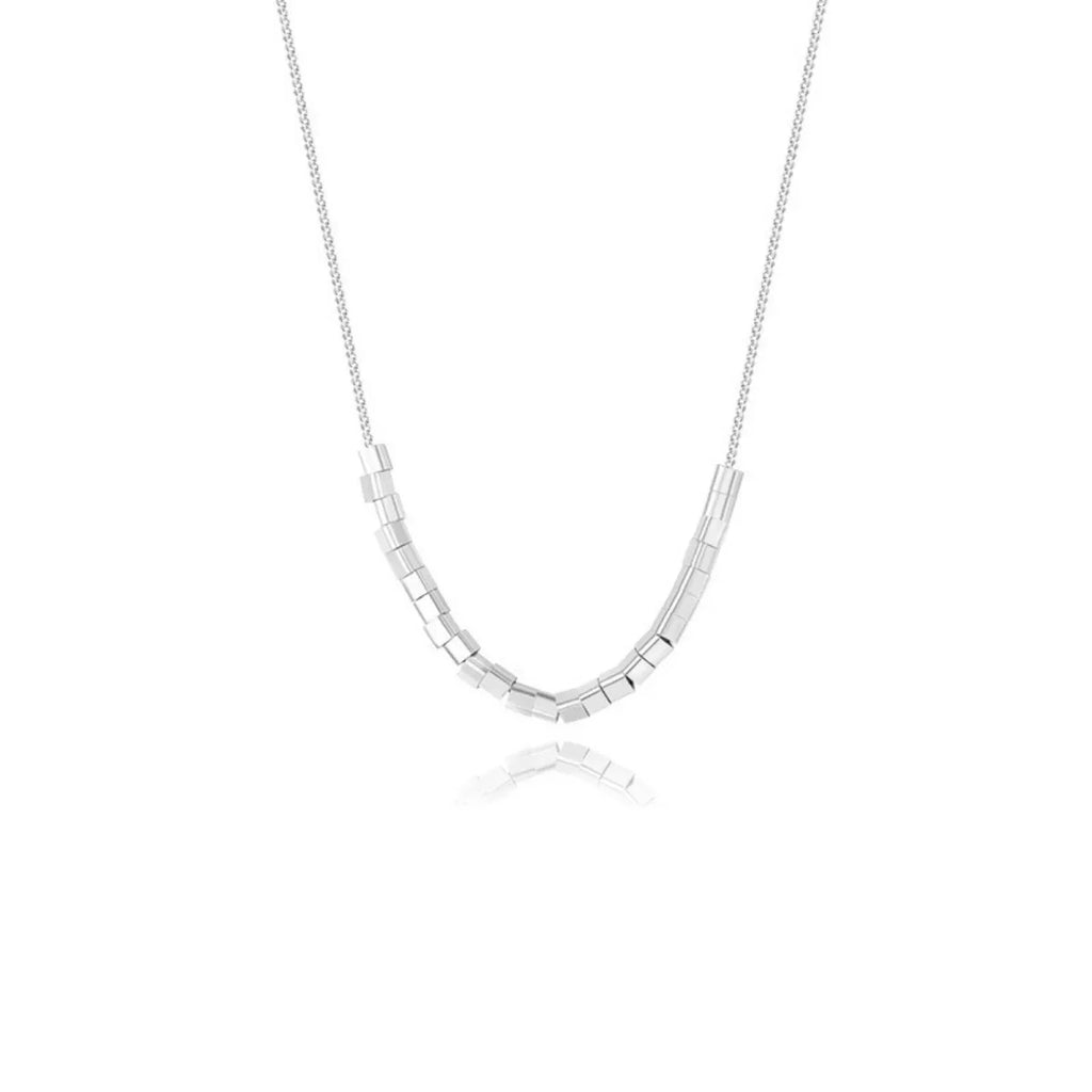 925 Sterling Silver Cube Necklace - Girly Tea