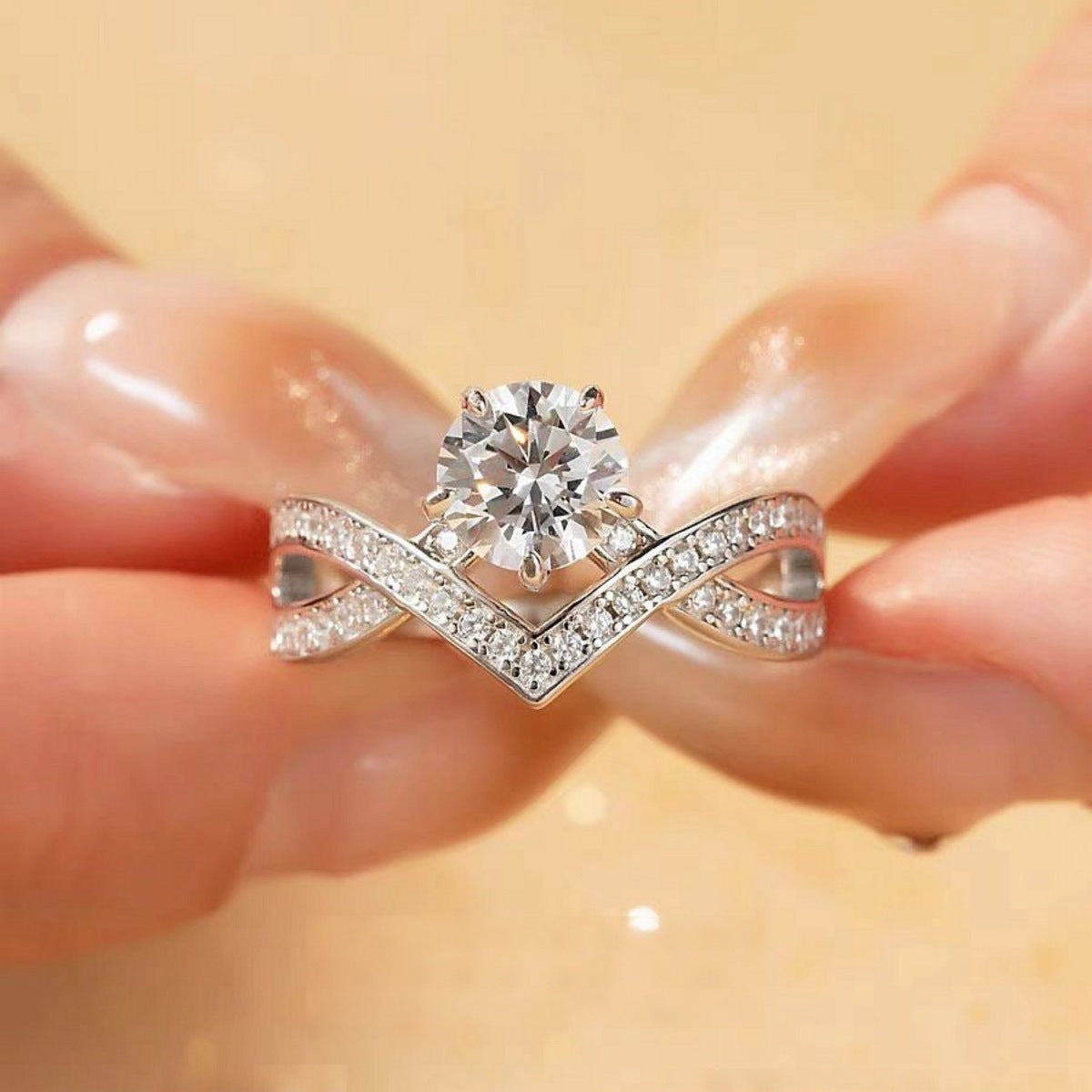 1 Carat Moissanite 925 Sterling Silver Ring - Girly Tea