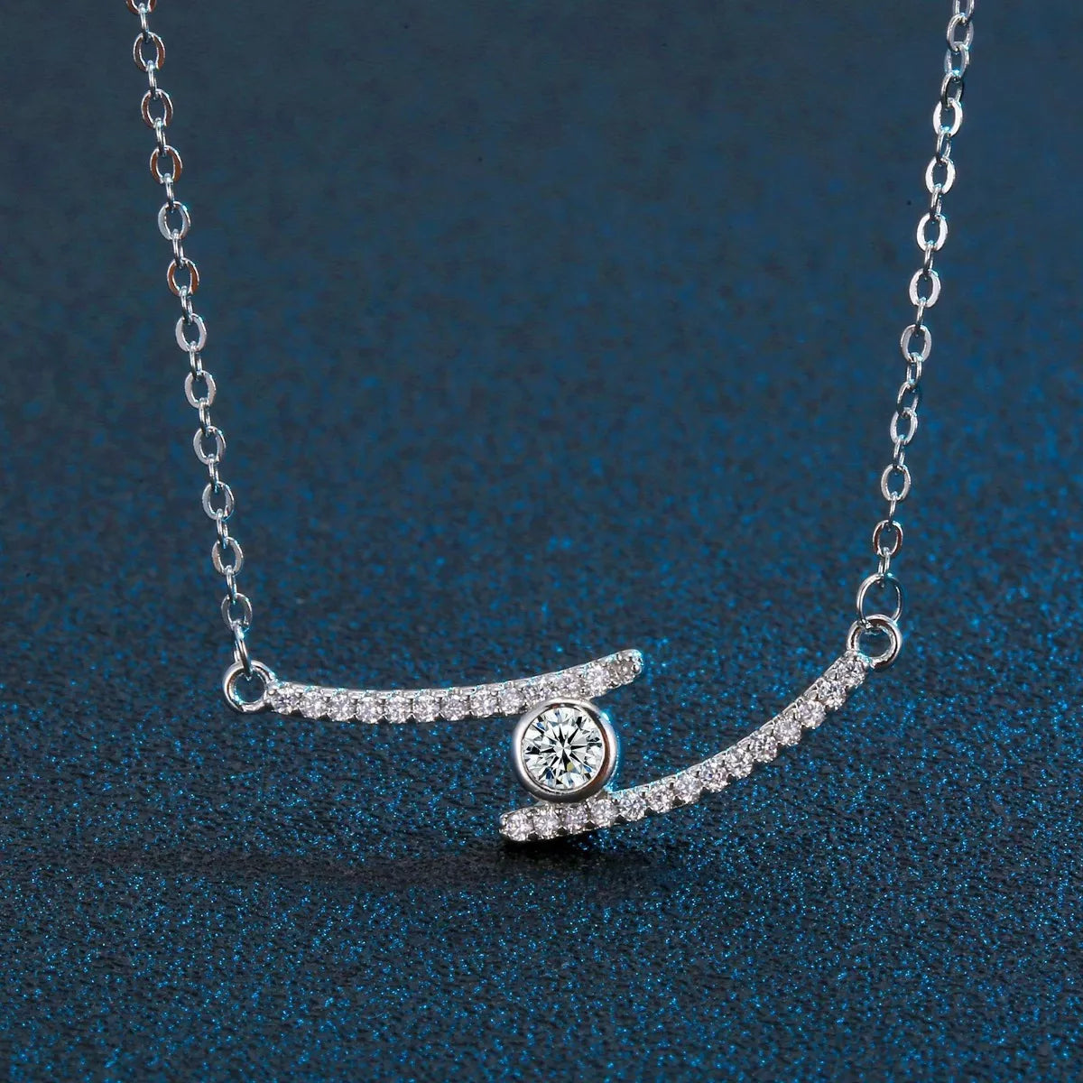 1 Carat Moissanite 925 Sterling Silver Necklace - Girly Tea