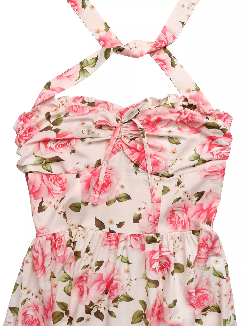 Floral Print Halter Neck Midi Dress - Girly Tea