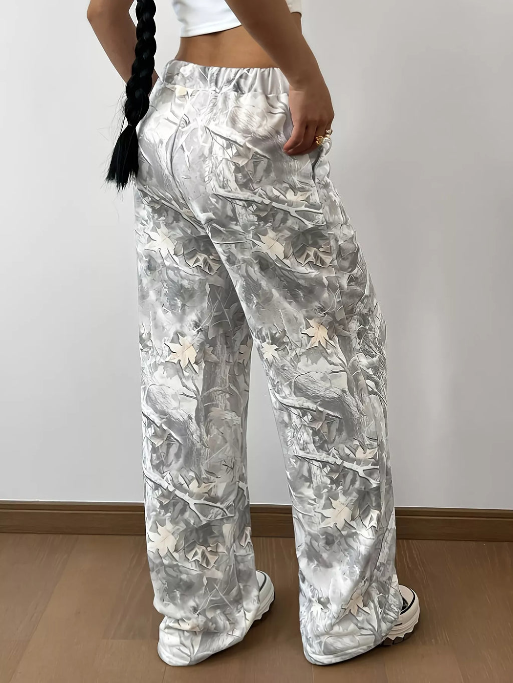 Abstract Print Wide Leg Pants - Girly Tea