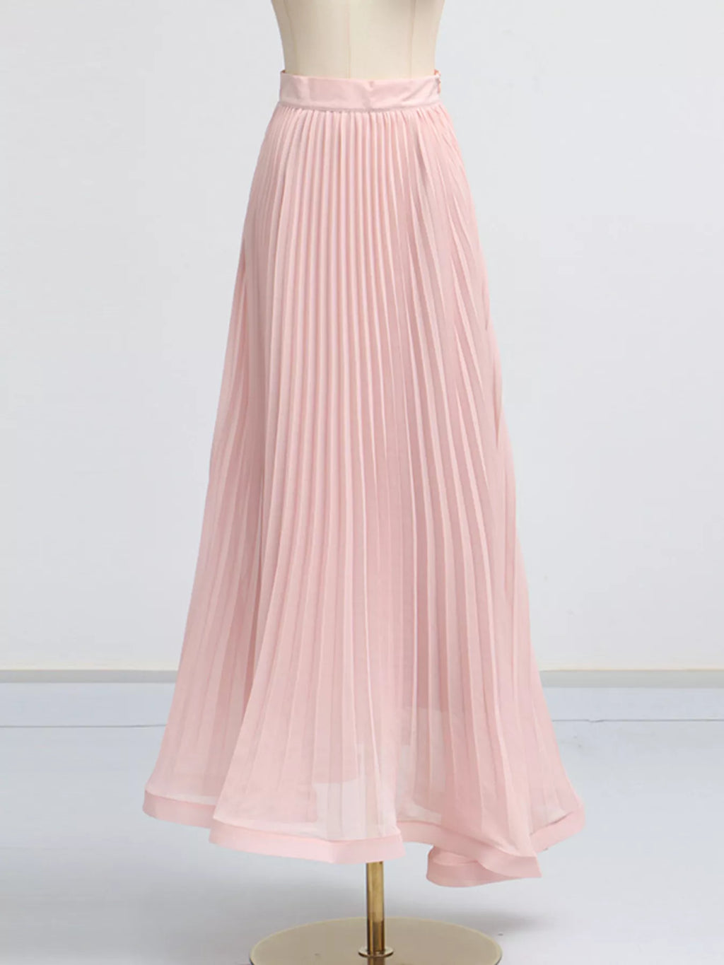 Frill Lapel Collar Top and Pleated Skirt Set - Girly Tea