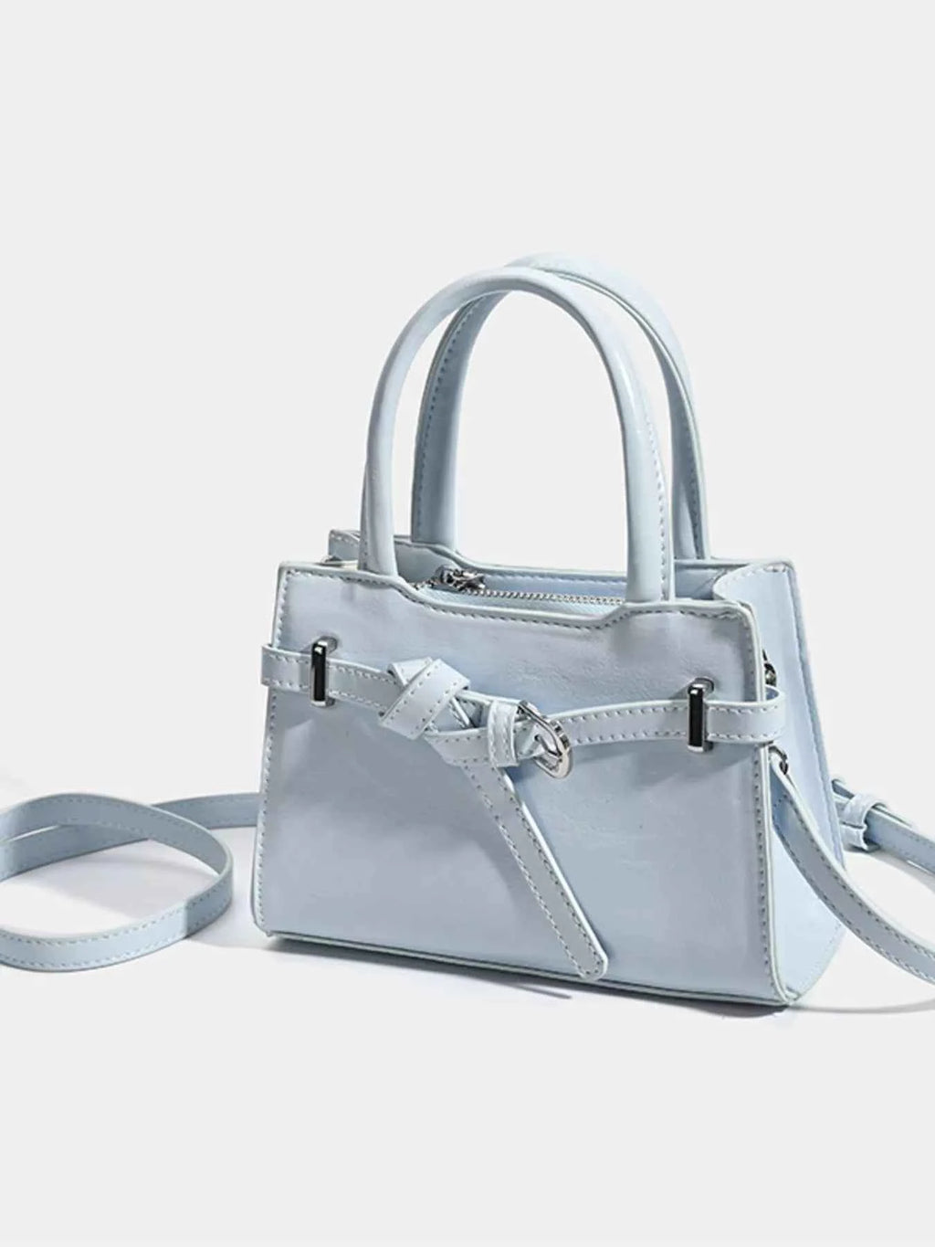 Buckle Decor Top Handle Handbag