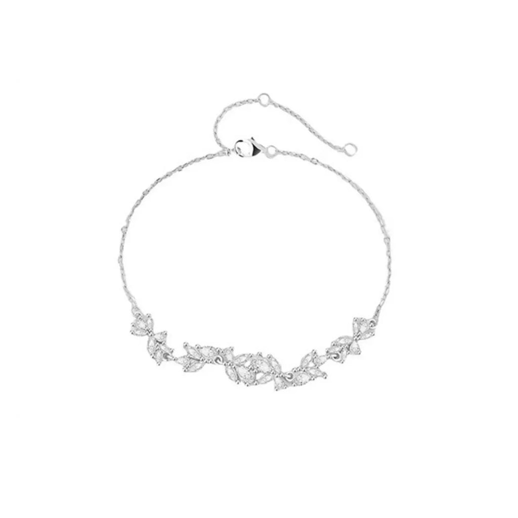 925 Sterling Silver Zircon Wisteria Bracelet - Girly Tea