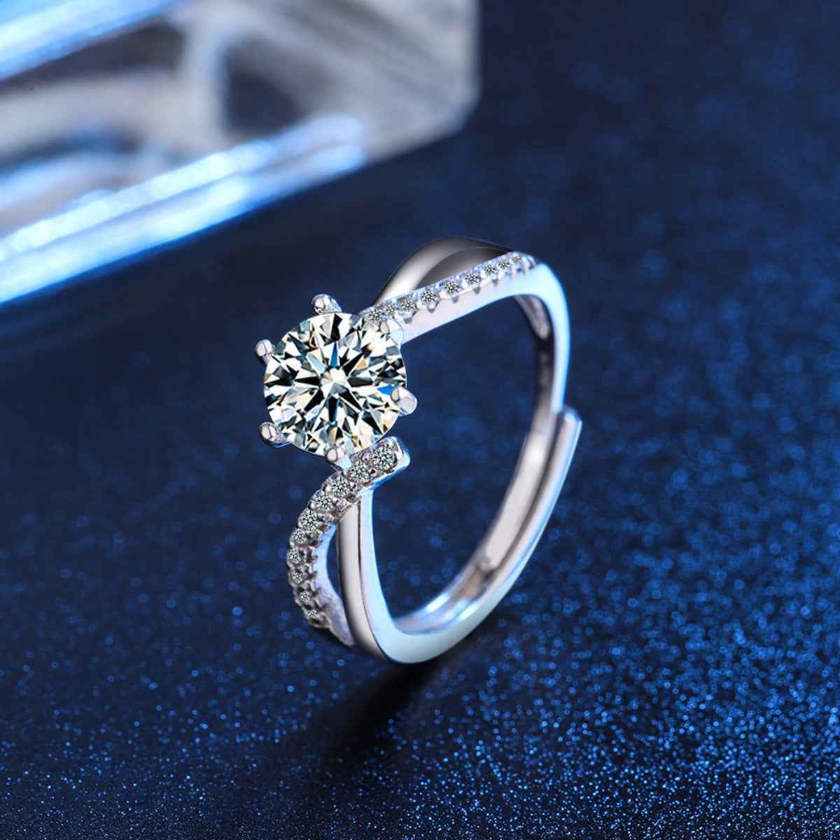 1 Carat Moissanite 925 Sterling Silver Ring