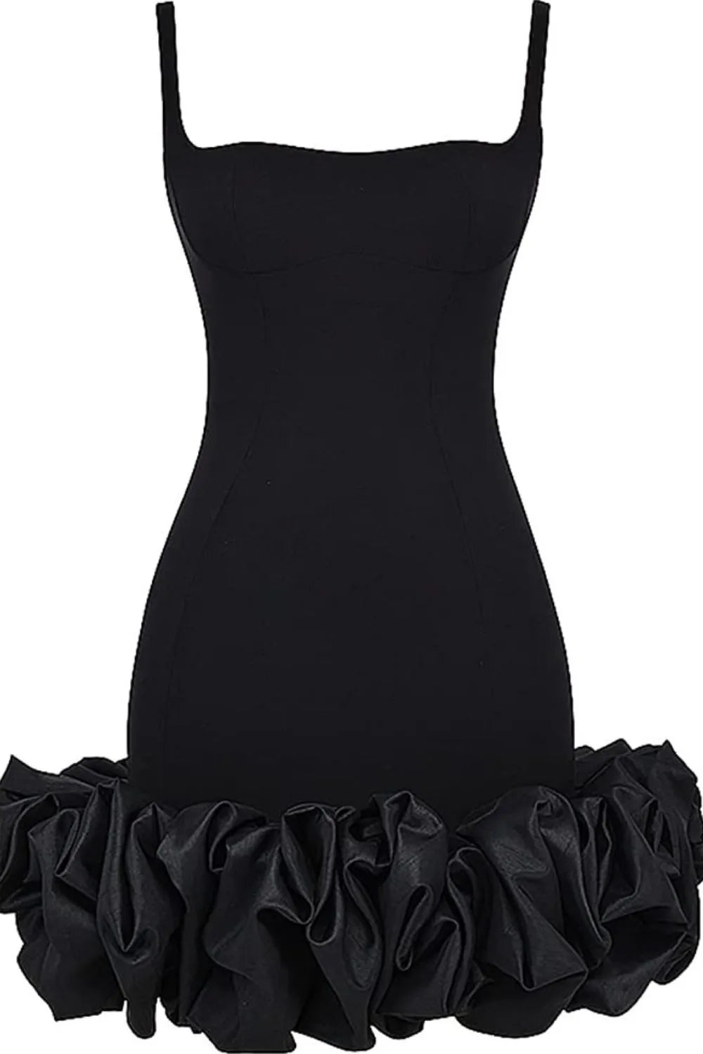 Ruched Square Neck Sleeve Mini Dress - Girly Tea
