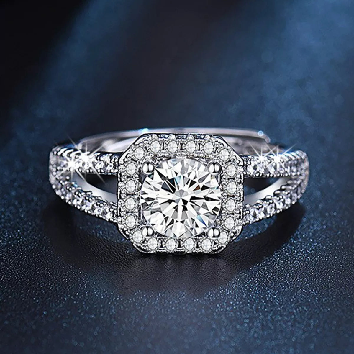 1 Carat Moissanite 925 Sterling Silver Ring - Girly Tea
