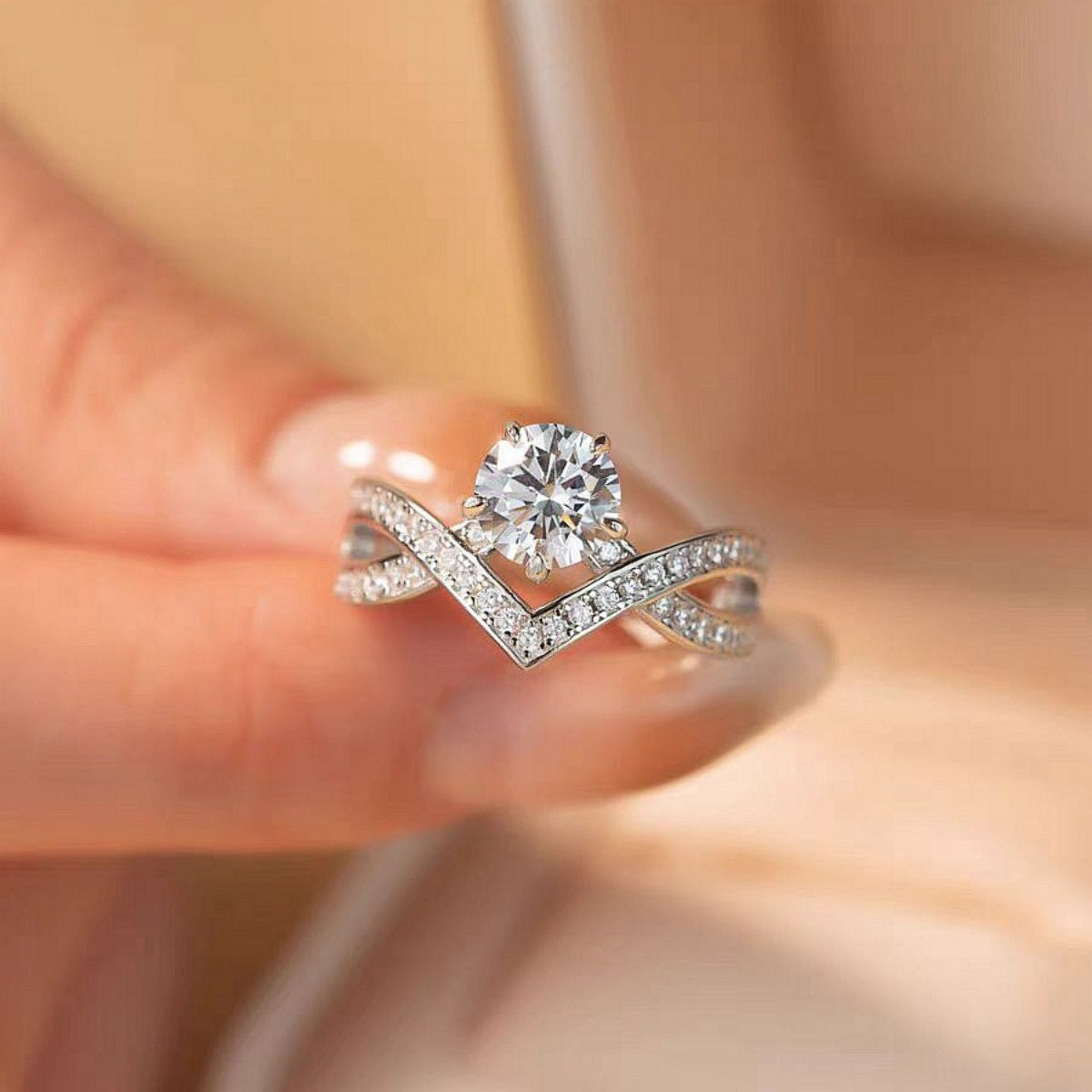 1 Carat Moissanite 925 Sterling Silver Ring - Girly Tea