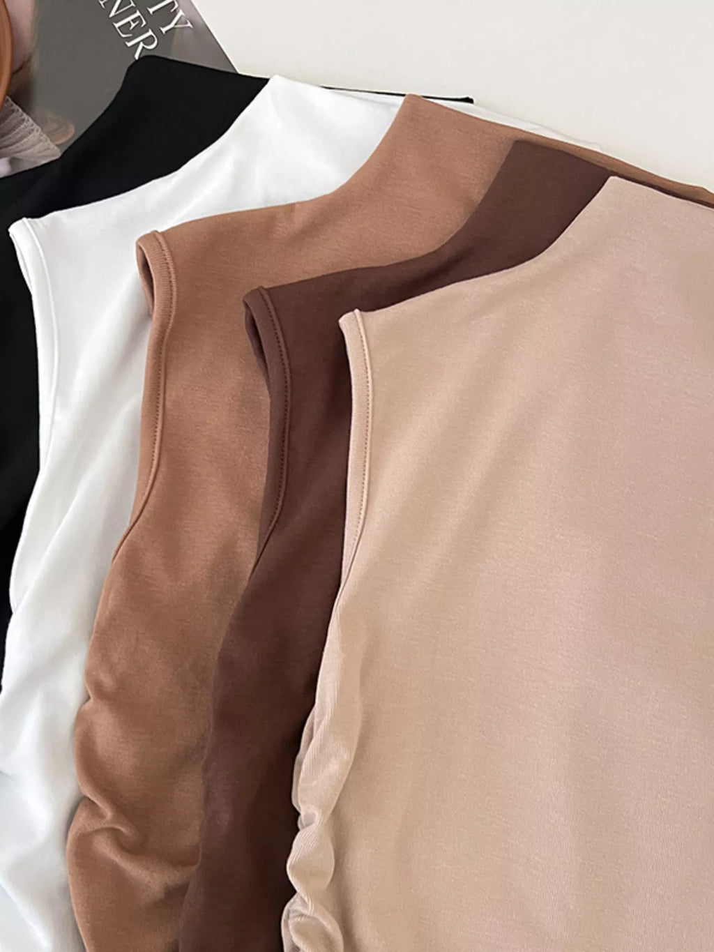 Ruched Mock Neck Tank - Girly Tea