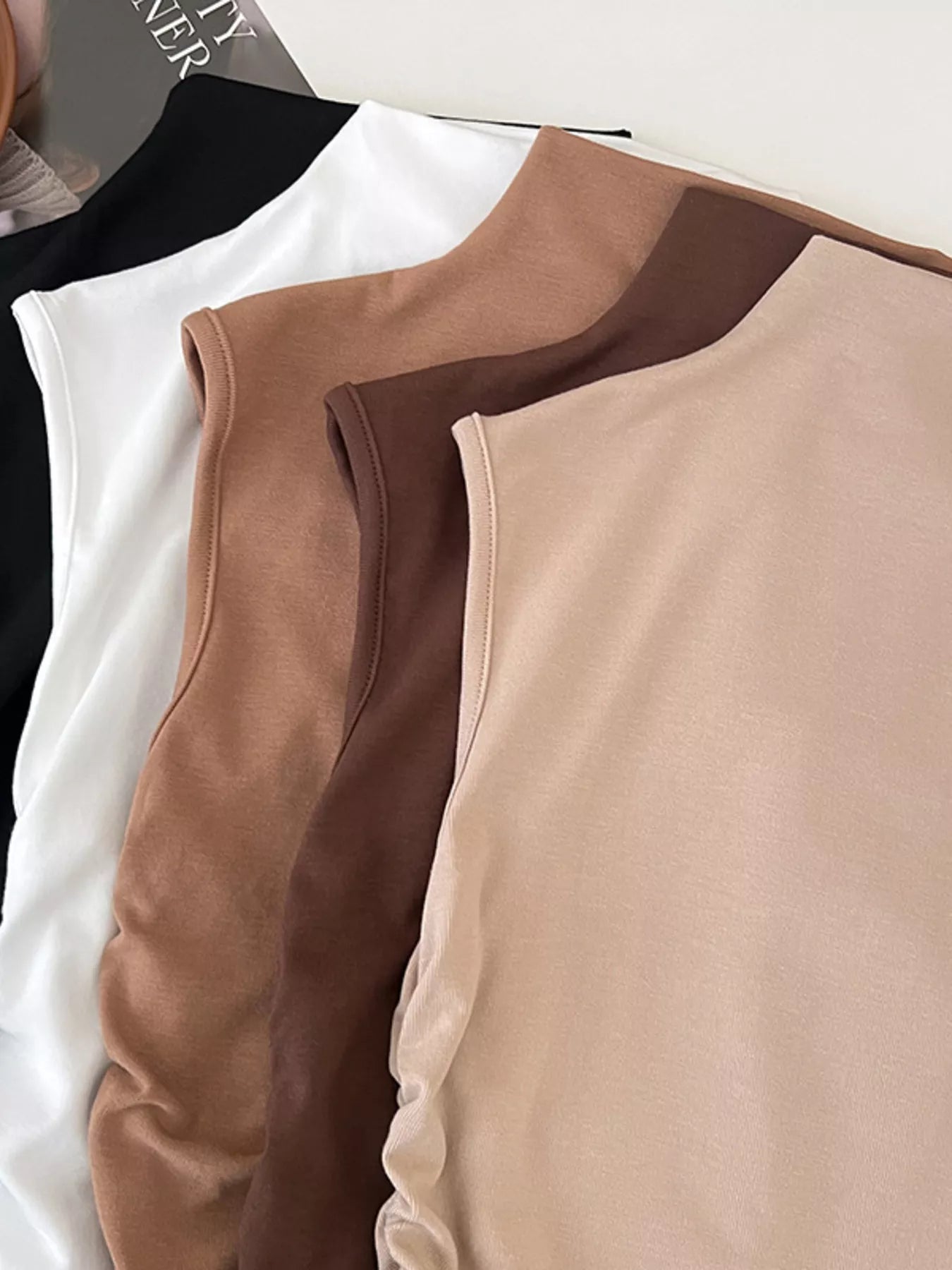 Ruched Mock Neck Tank - Girly Tea