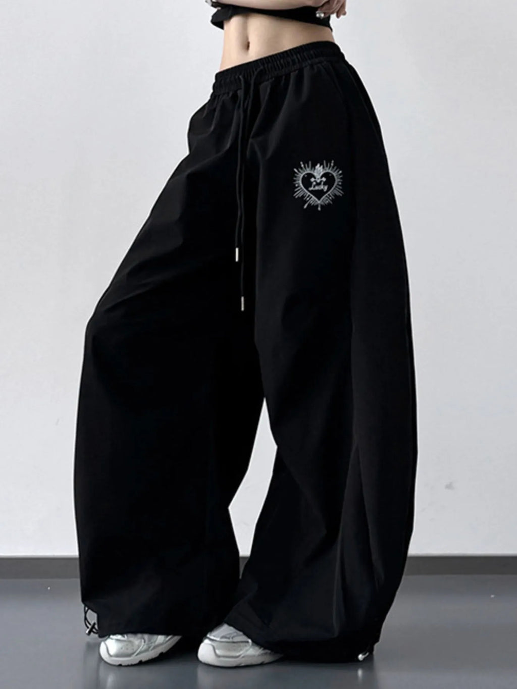 Wide Leg Drawstring Pants - Girly Tea