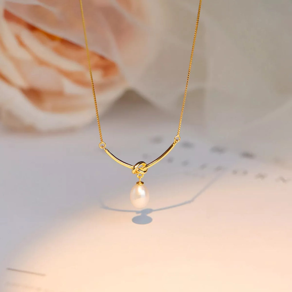 925 Sterling Silver Pearl Necklace - Girly Tea