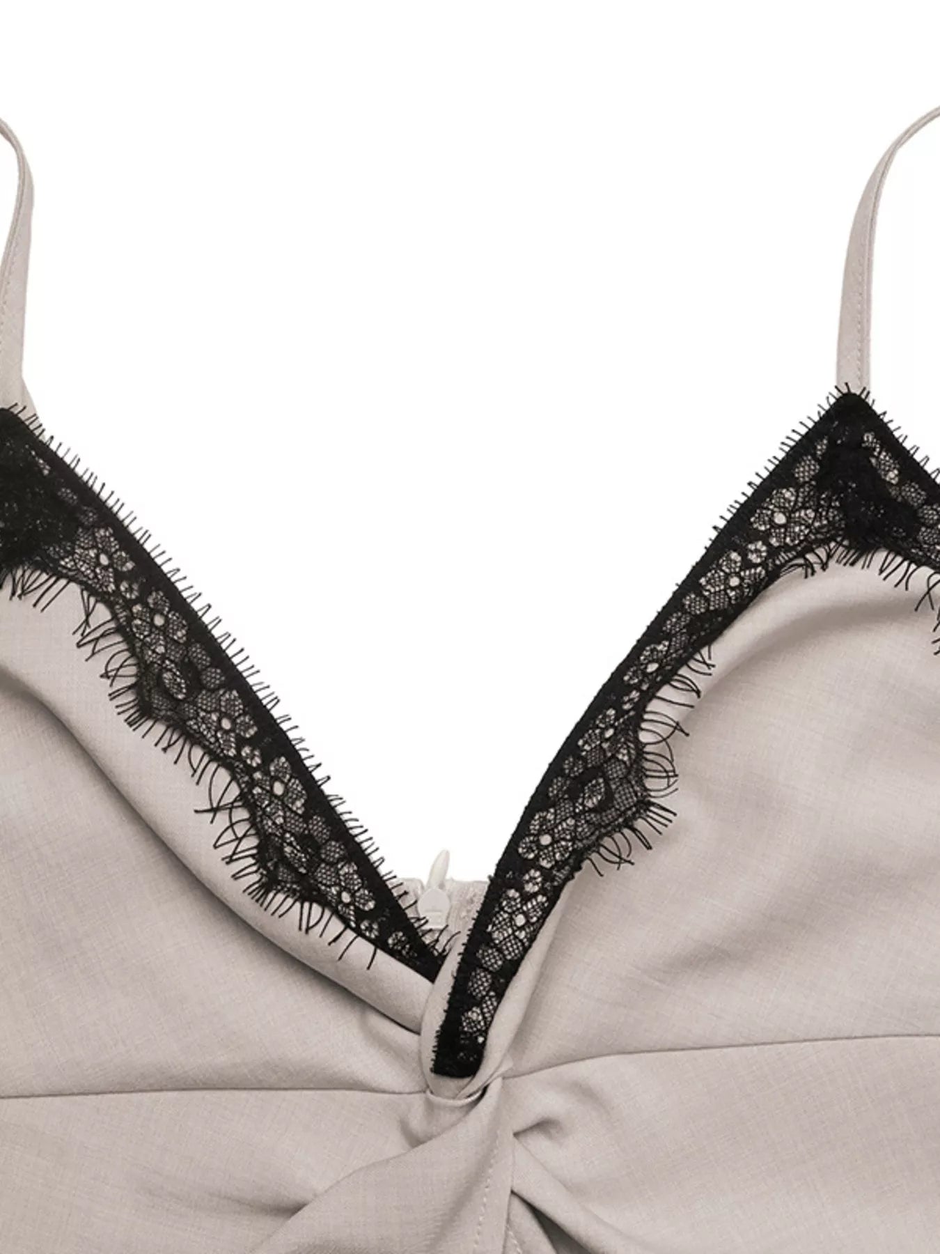 Lace Trim Twist Front Cami - Girly Tea