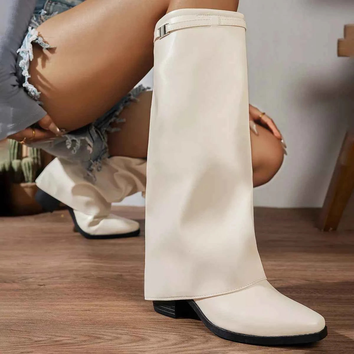 Knee-High Block Heel Boots