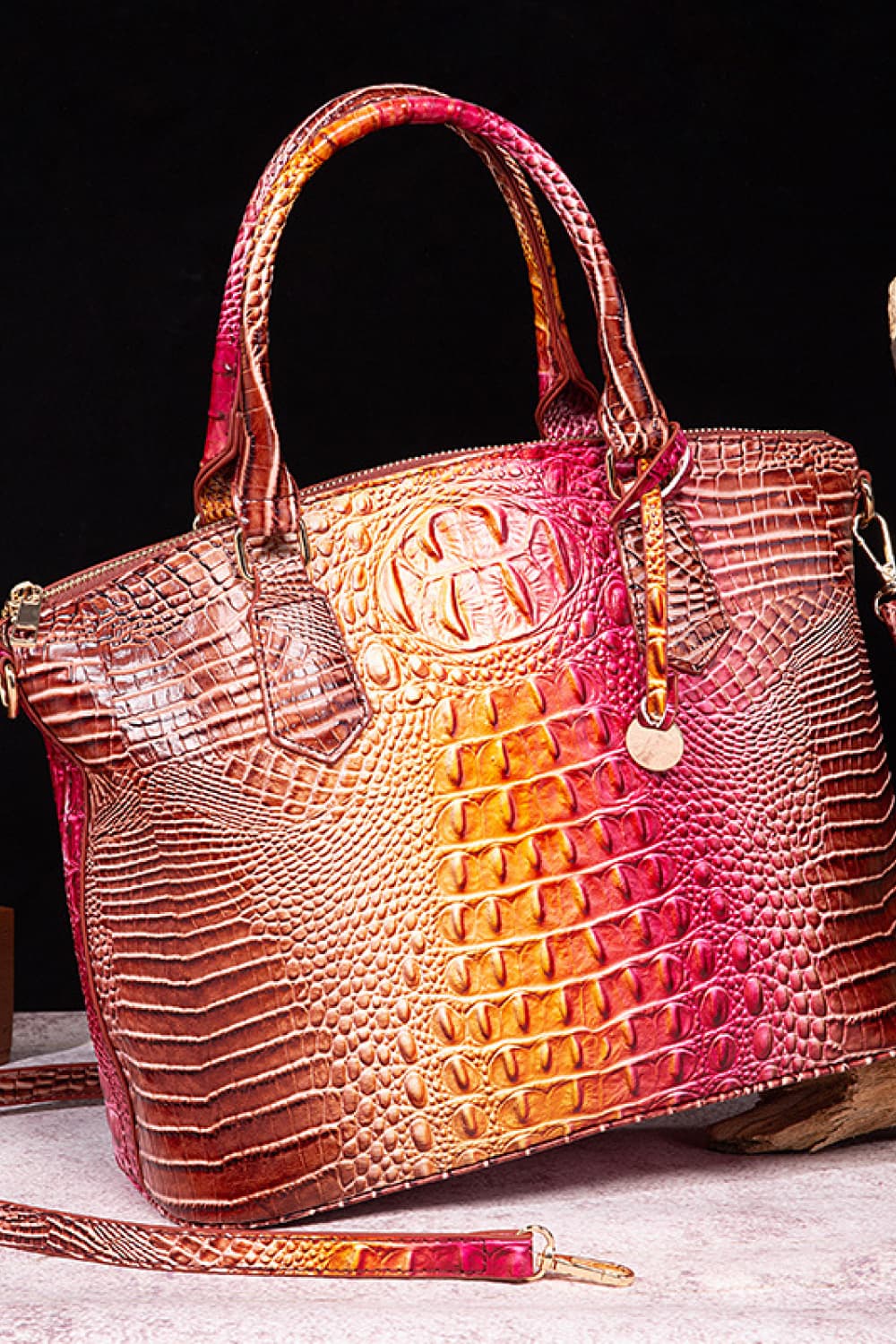 Gradient PU Leather Handbag - Girly Tea