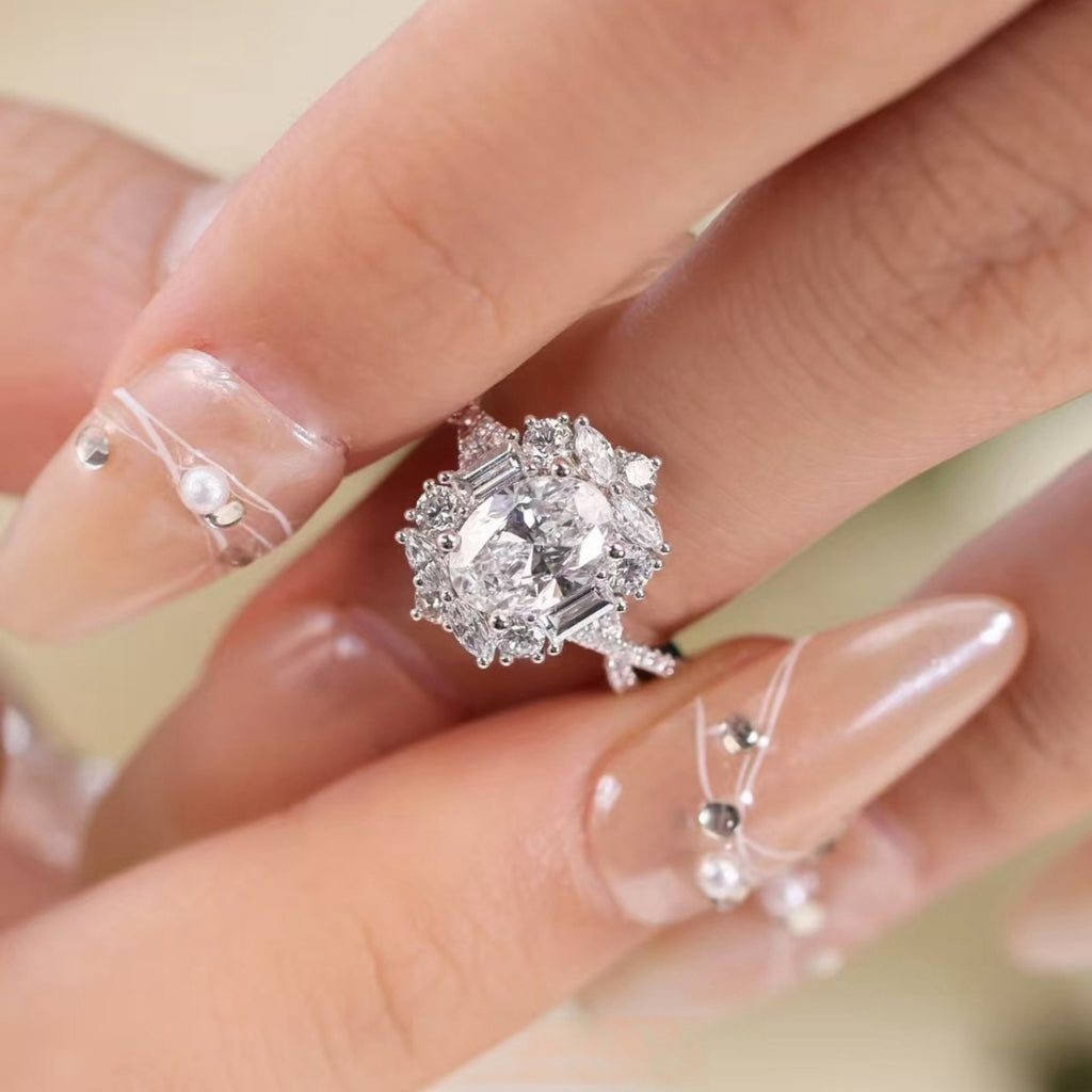 1 Carat Moissanite 925 Sterling Silver Ring - Girly Tea