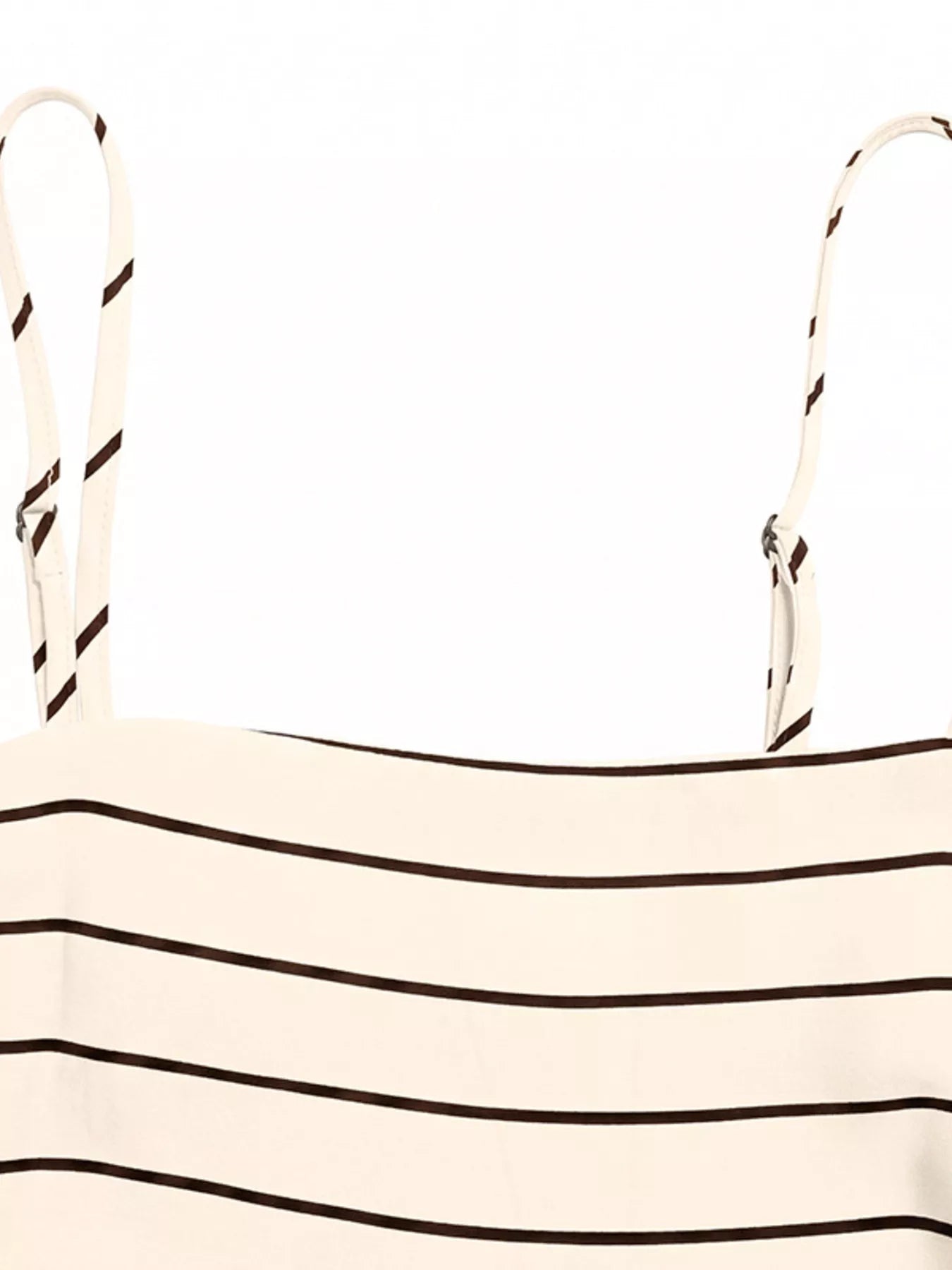 Striped Print Spaghetti Strap Maxi Dress - Girly Tea