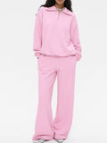 Quarter Zip Long Sleeve Top and Pants Set - Girly Tea