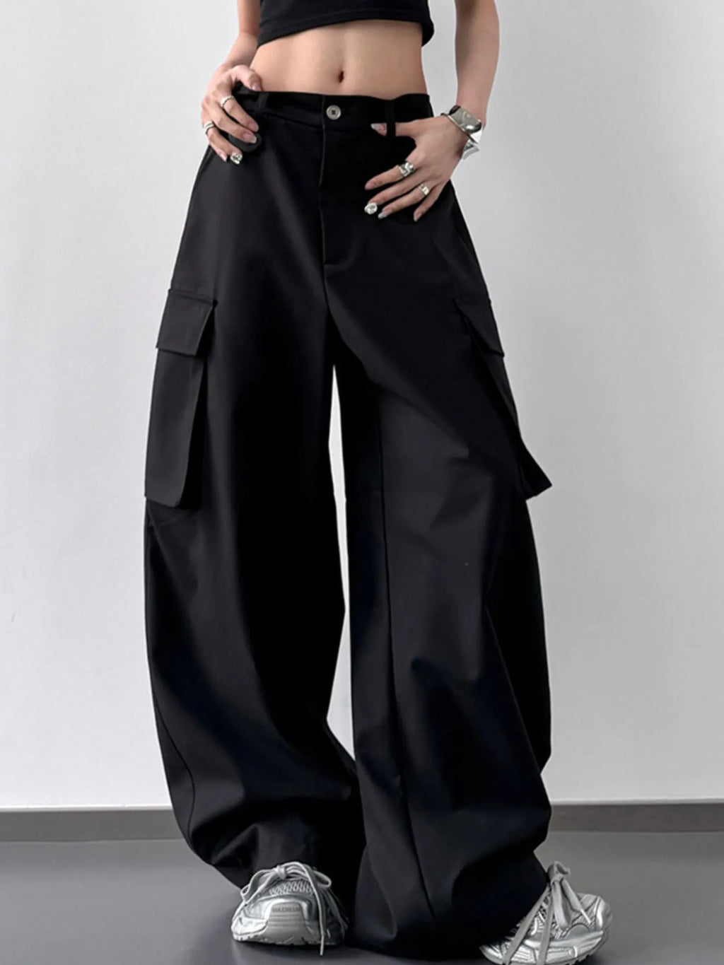 Wide Leg Cargo Pants - Girly Tea