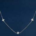 925 Sterling Silver Clover Charm Necklace - Girly Tea