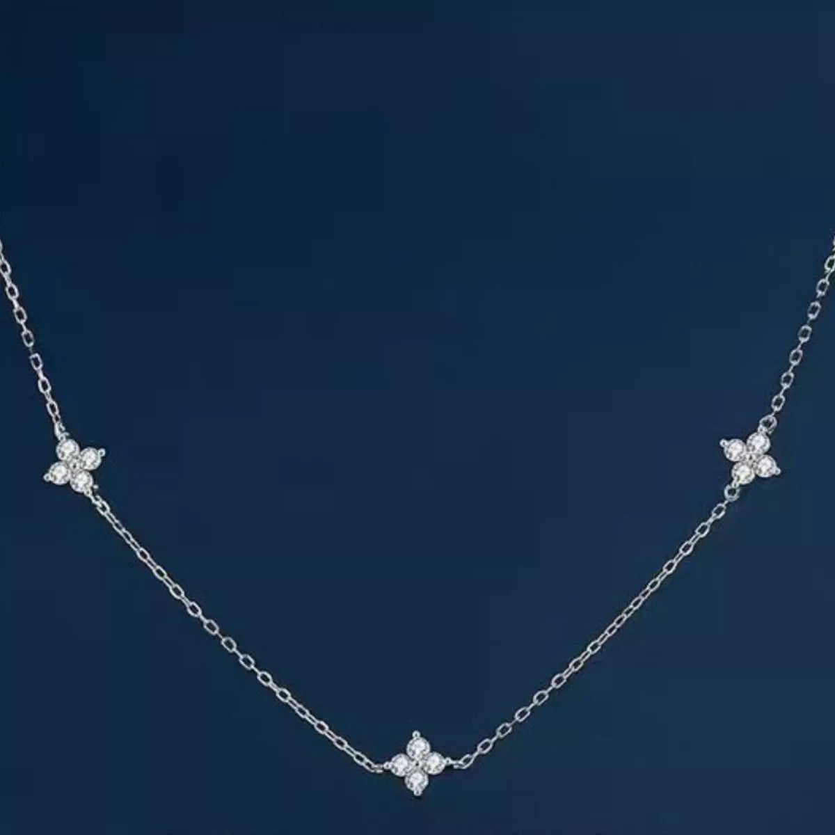 925 Sterling Silver Clover Charm Necklace - Girly Tea