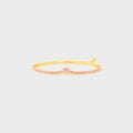 Heart Shape Inlaid Zircon 18K Gold-Plated Bracelet - Girly Tea