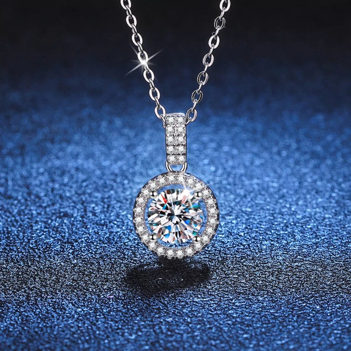 1 Carat Moissanite 925 Sterling Silver Pendant Necklace - Girly Tea