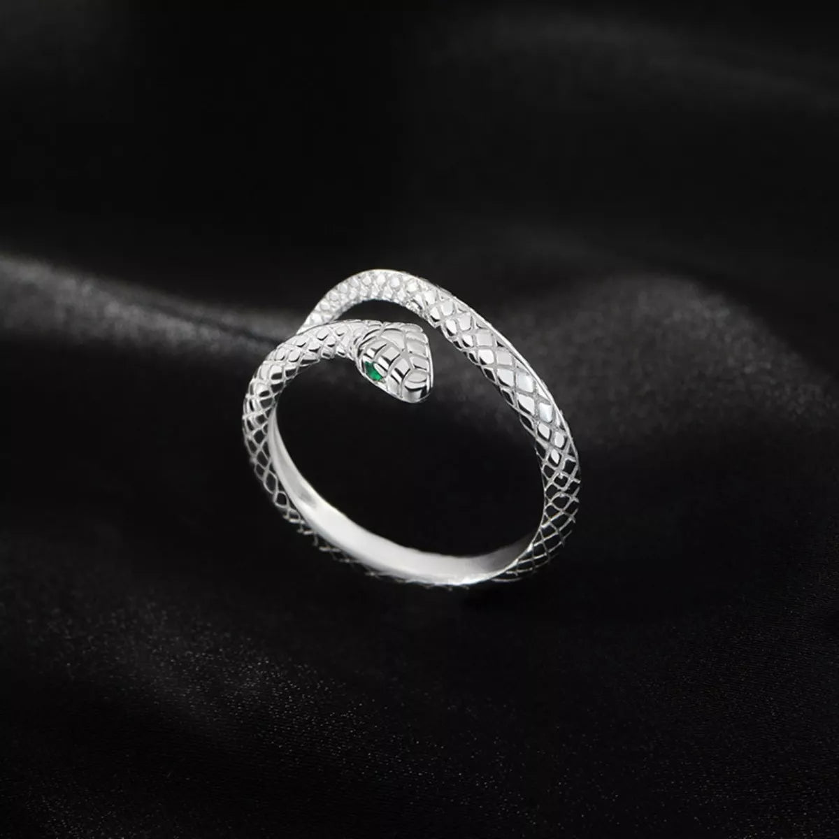 925 Sterling Silver Snake Bypass Ring - Girly Tea