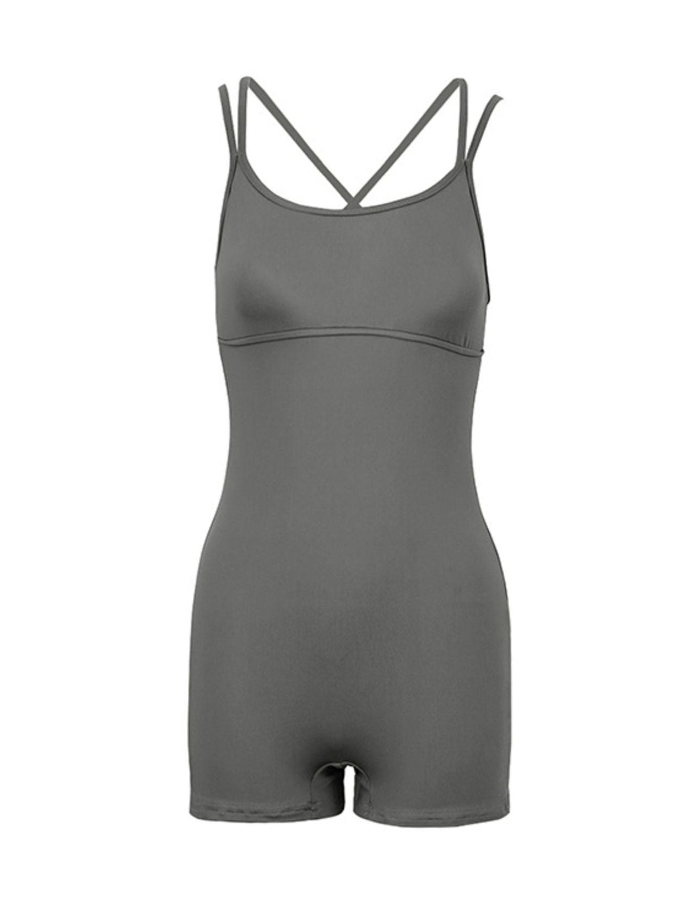 Double Spaghetti Strap Active Romper - Girly Tea