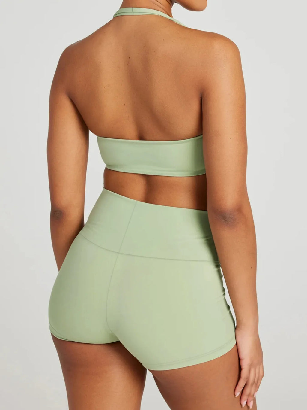 Halter Neck Cami and Shorts Active Set - Girly Tea