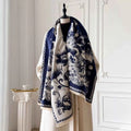 Floral Raw Hem Winter Scarf