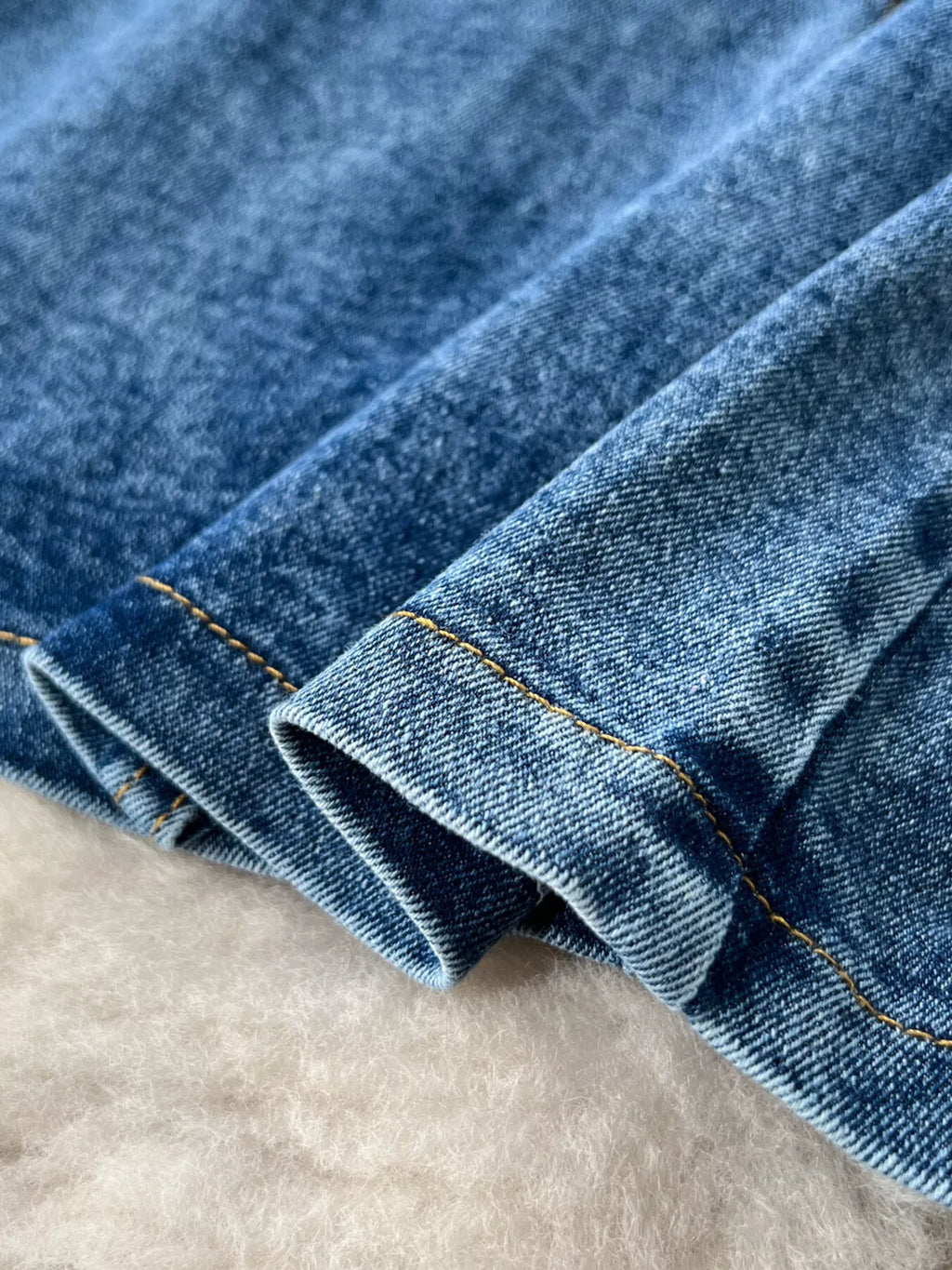 Frayed Denim Patchwork Top & Slit Maxi Skirt Denim Set - Girly Tea