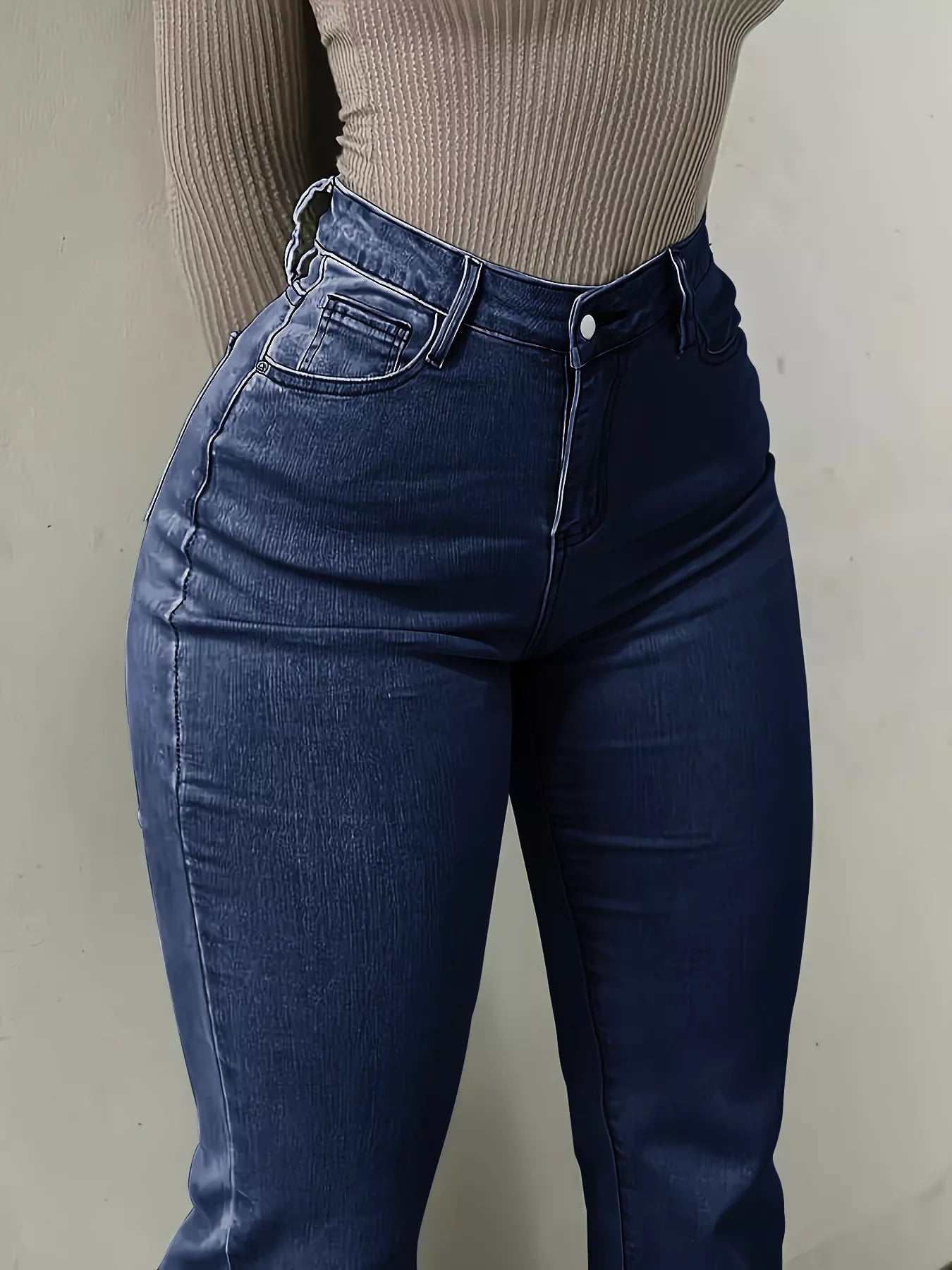 High-Waisted Flare Leg Jeans - Girly Tea