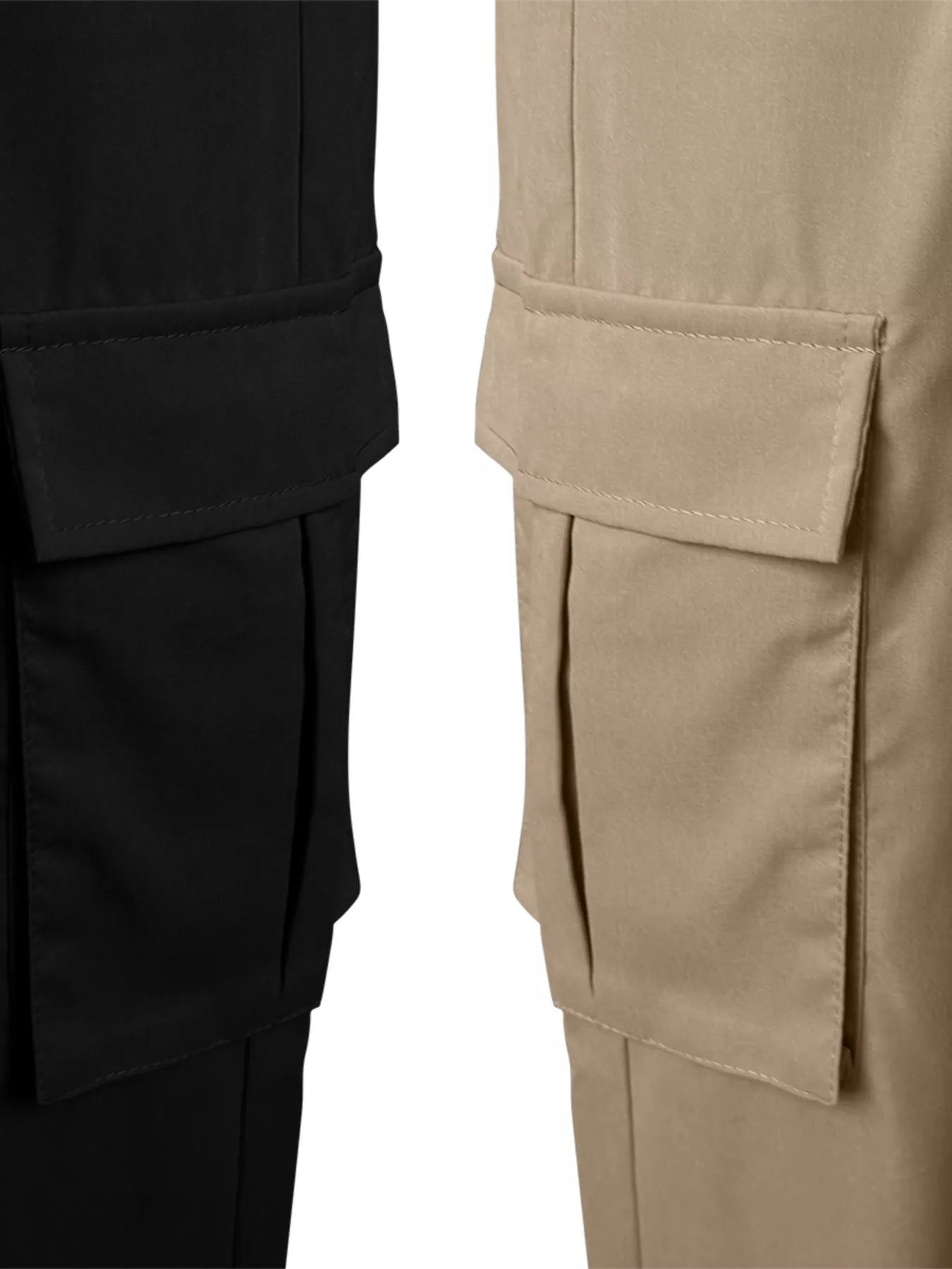 2 Piece Elastic Waist Cargo Pants - Girly Tea