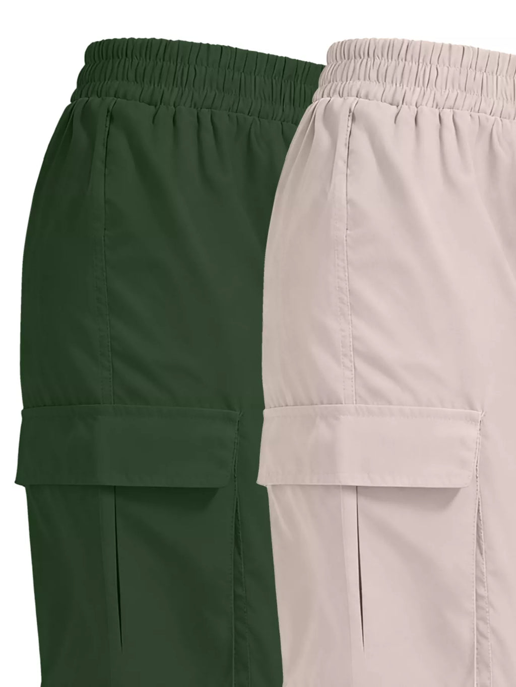 2 Piece Elastic Waist Cargo Pants - Girly Tea