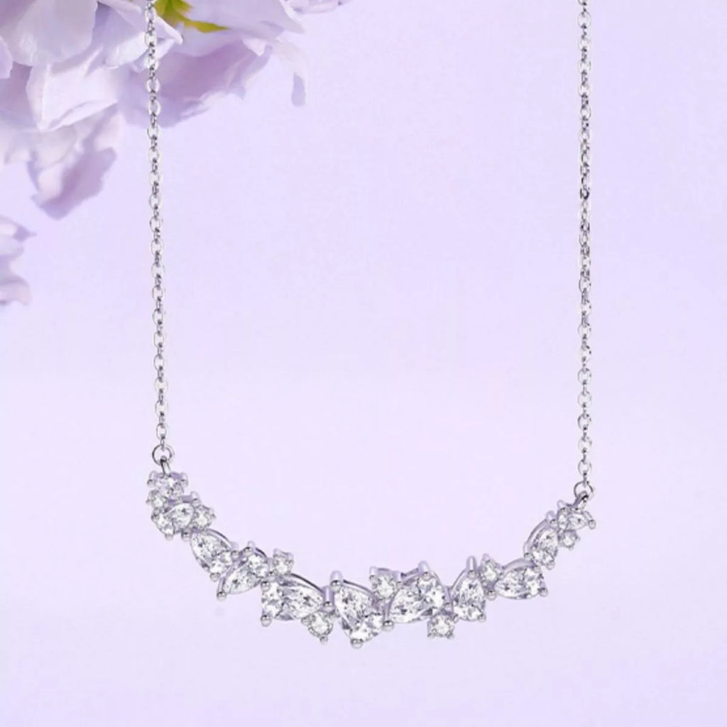 925 Sterling Silver Zircon Necklace - Girly Tea