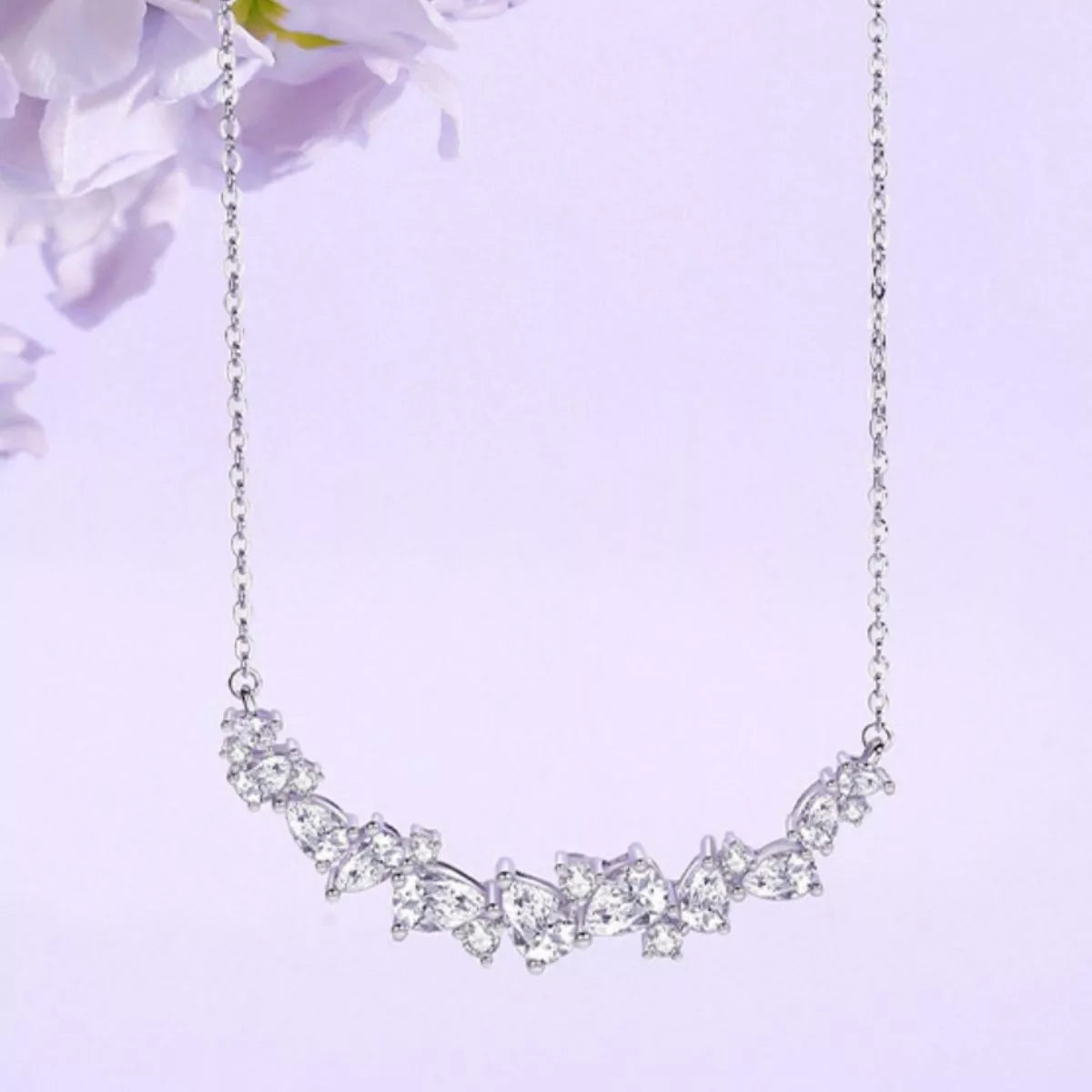 925 Sterling Silver Zircon Necklace - Girly Tea