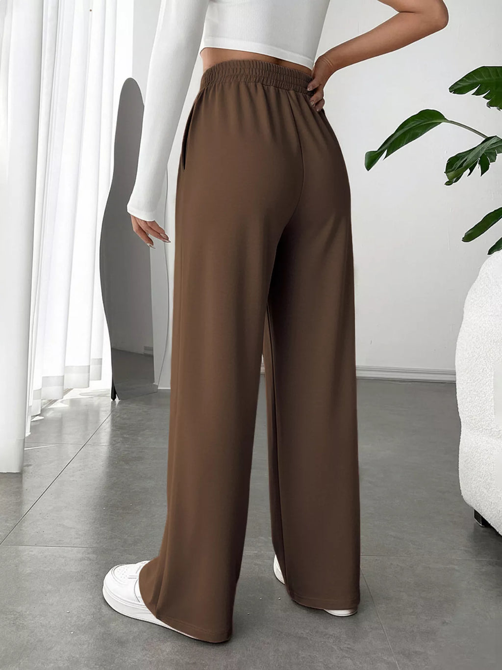 Wide Leg High Waist Pants - Girly Tea