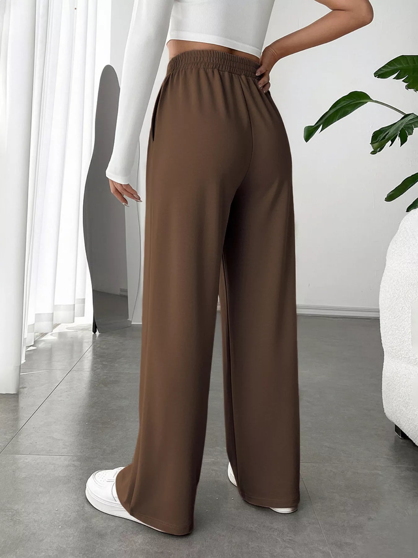 Wide Leg High Waist Pants - Girly Tea