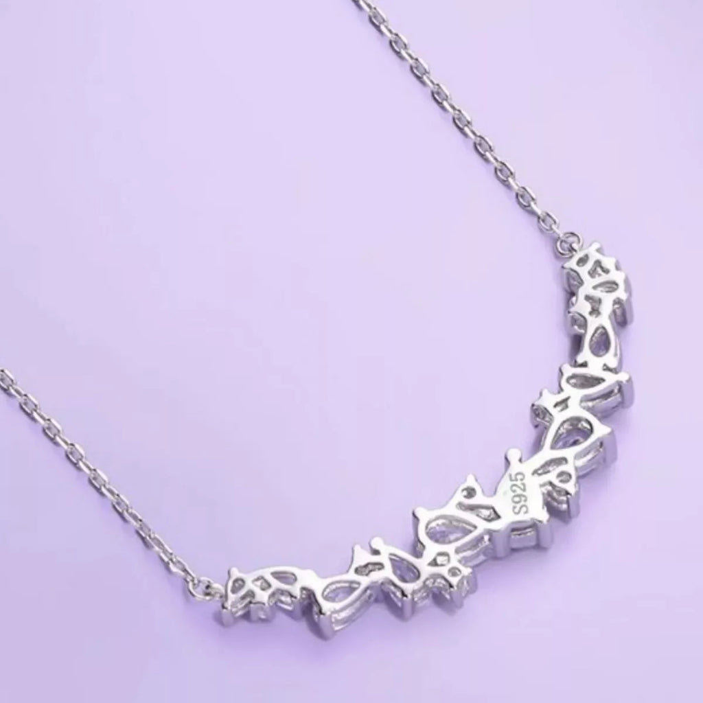 925 Sterling Silver Zircon Necklace - Girly Tea