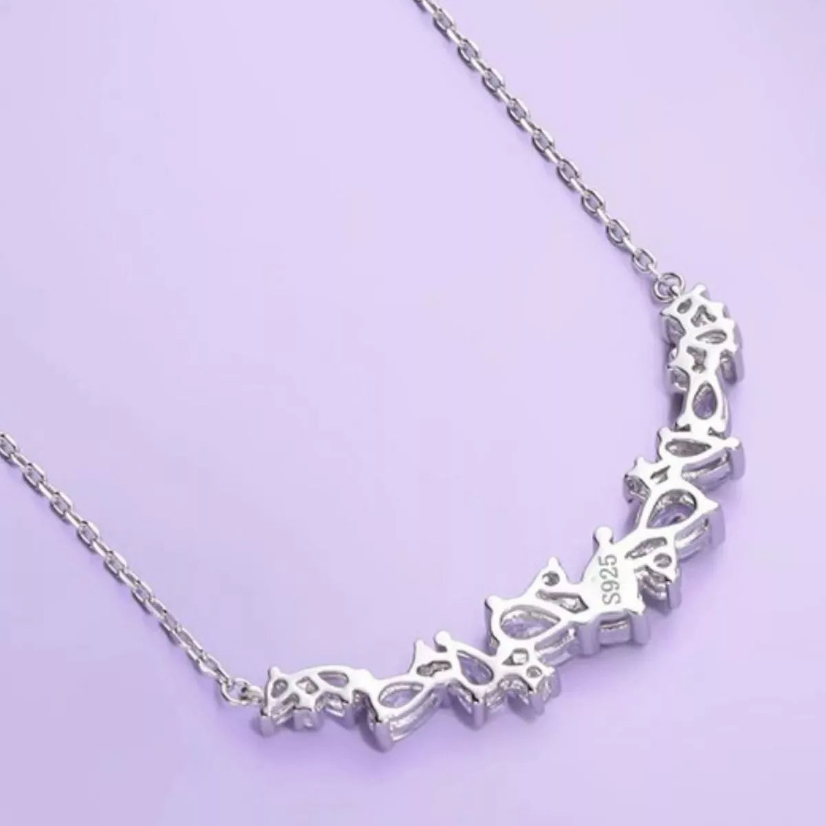 925 Sterling Silver Zircon Necklace - Girly Tea