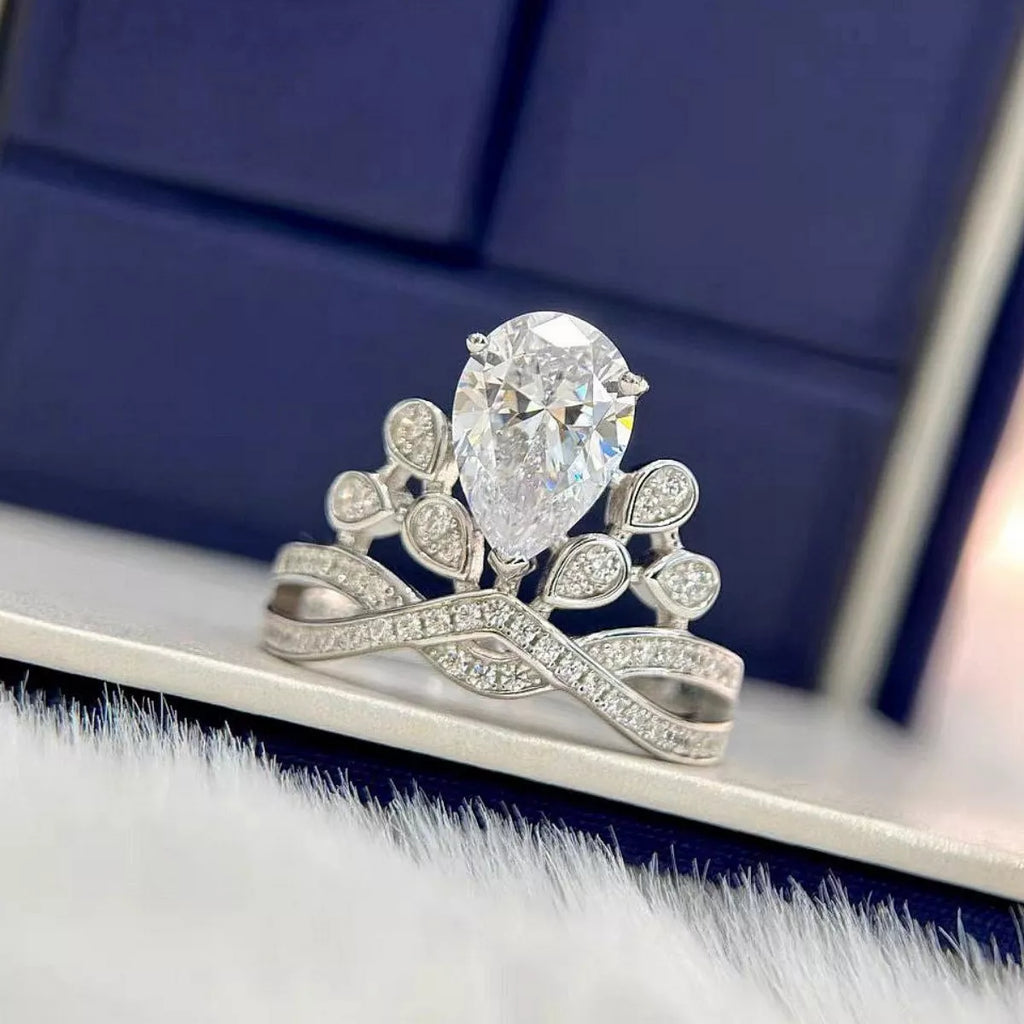2 Carat Moissanite 925 Sterling Silver Ring - Girly Tea