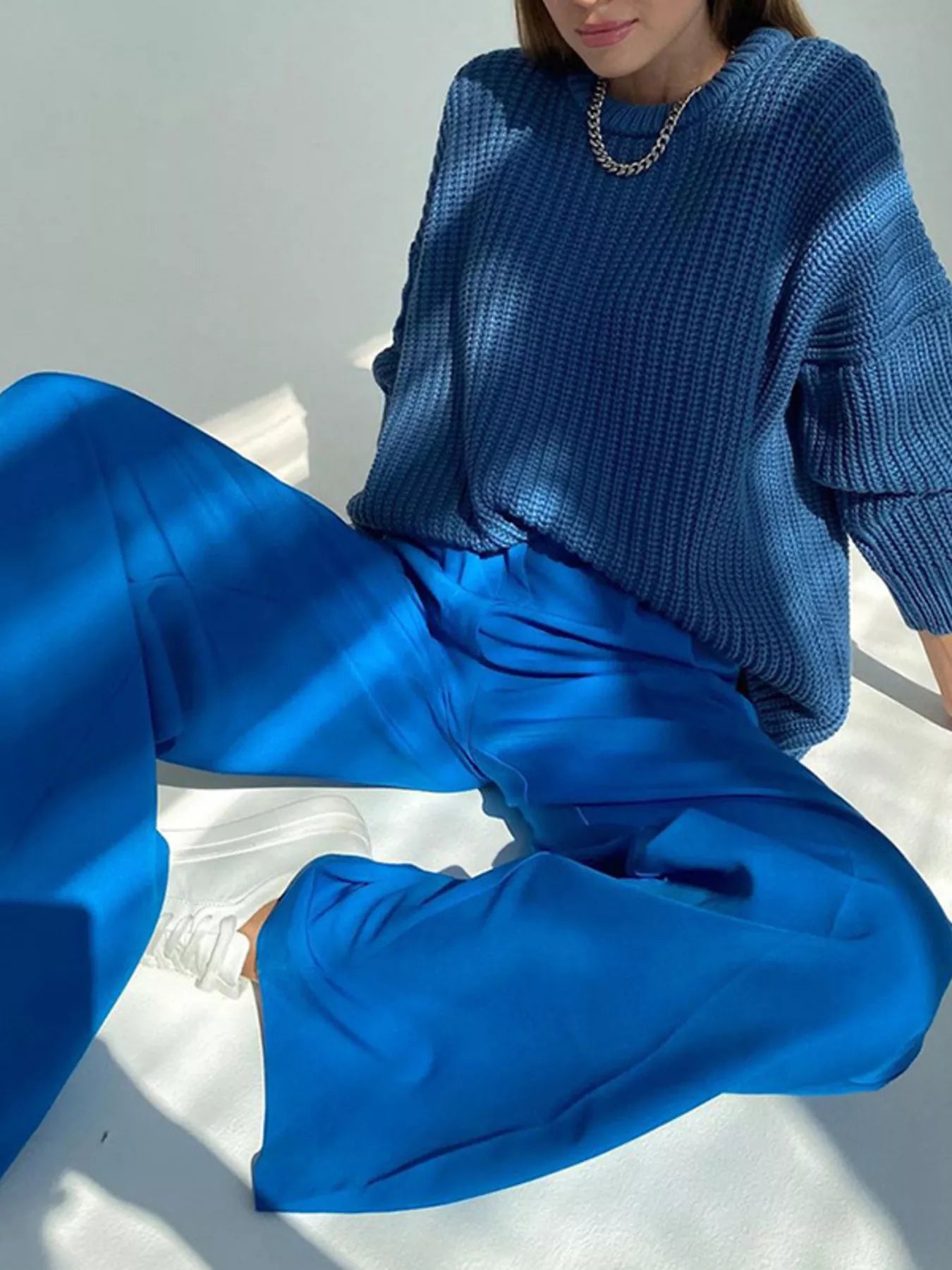 Wide Leg Pleated Pants - Girly Tea