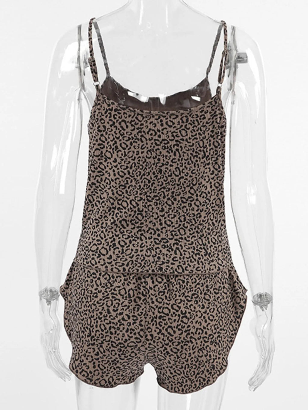 Leopard Cami Cardigan and Shorts 3-Piece Set - Girly Tea