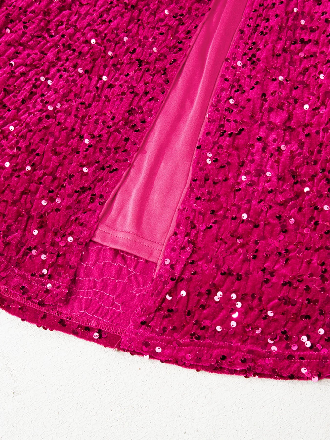 Sequin One-Shoulder Dress with High Slit - Girly Tea