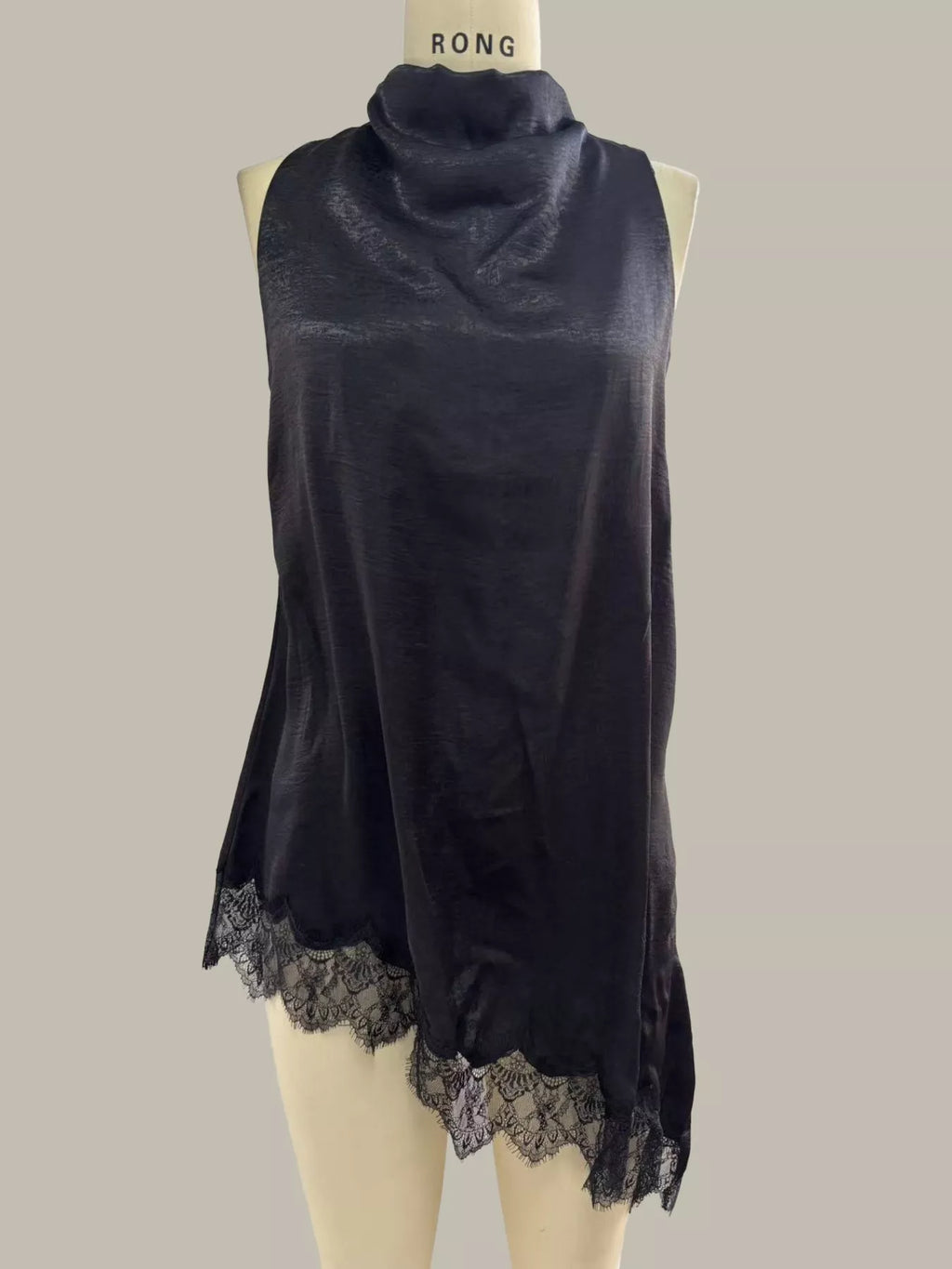High Neck Lace Trim Cami - Girly Tea